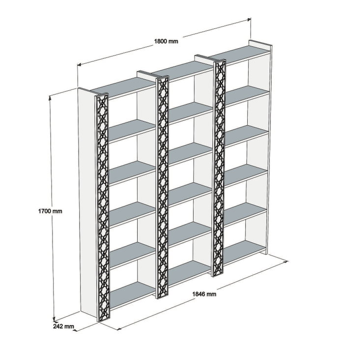 Hanah Home Estantería City 3 Nogal Hanah Home Estantería City 3 Nogal
